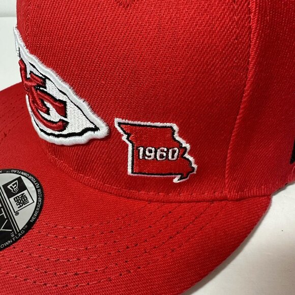 New Era Kansas City Chiefs NFL 9FIFTY Embroidered Hat and Brim Snapback Cap NWT - Picture 5 of 9